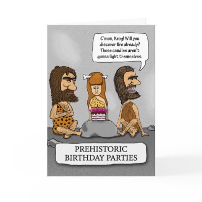 Birthday card -- Cavemen by chuckink