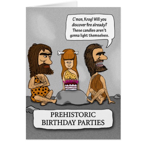 Birthday card -- Cavemen
