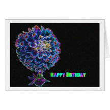 Birthday Card Dahlia Pop Art Karten