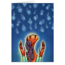 BIRTHDAY CARD ~ FLOWER FILLED SKY ~ ABSTRACT