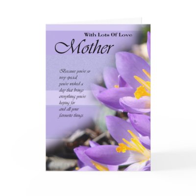 Birthday Card for Mother, Mother Card with flowers by moonlake
