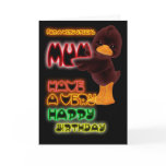 Birthday Card for mum, Neon with duck