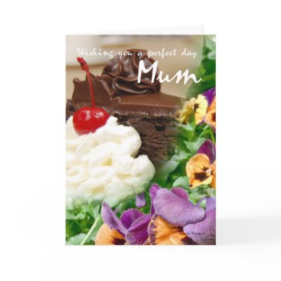 Birthday card for Mum with cake and flowers by moonlake