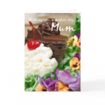 Birthday card for Mum with cake and flowers