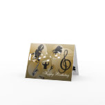 Birthday Card love Music Gold