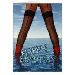 Birthday card male legs in water