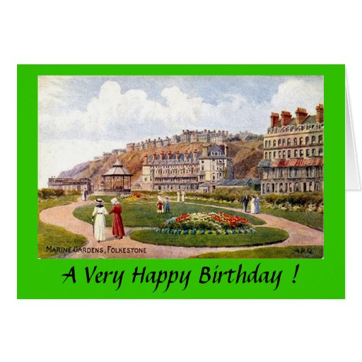 Birthday Card - Marine Gardens, Folkestone, Kent