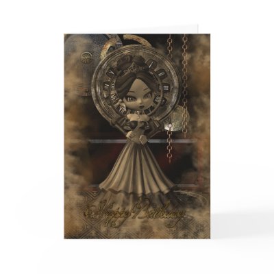 Birthday Card Steampunk Moonies Cutie Pie by moonlake
