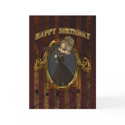 Birthday Card Vaudeville Style Moonies Cutie Pie by moonlake