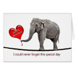 Birthday card with a tightrop walking elephant