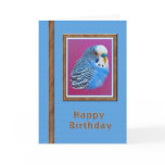 Birthday Card with Blue Parakeet