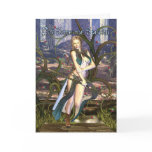 Birthday Card with fantasy female Mage