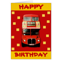 Birthday Card with London Bus