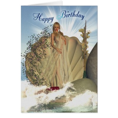 Birthday Card With Modern Take On Venus, Sea View by moonlake