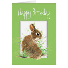 Birthday, Carrot Cake Humour, Rabbit Greeting Card