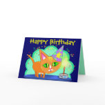 Birthday Cat T-Shirt Card