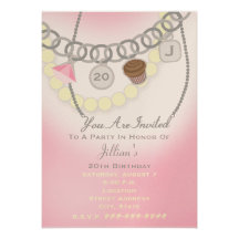 Birthday Charm Bracelet & Pearls Jewellery Invite
