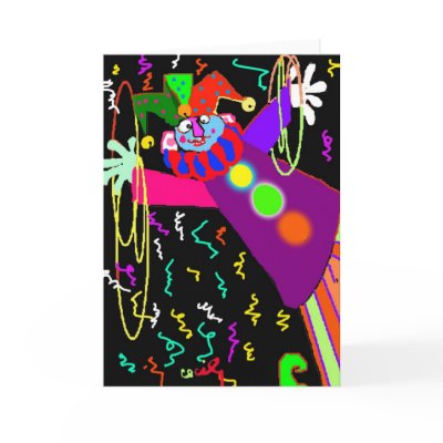 Birthday Clown Card by CecilyMitchell