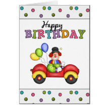 Birthday Clown greeting card