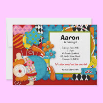 Birthday Clown invitations