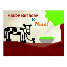 Birthday cow Postcard