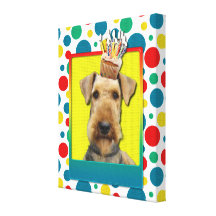 Birthday Cupcake - Airedale Stretched Canvas Prints
