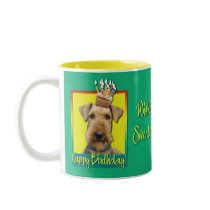 Birthday Cupcake Airedale Coffee Mugs