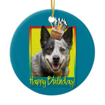 Birthday Cupcake - Australian Cattle Dog Christmas Ornament