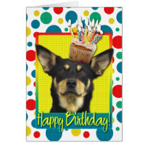 Birthday Cupcake - Australian Kelpie - Jude Greeting Card