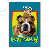 Birthday Cupcake - Bulldog - Dark