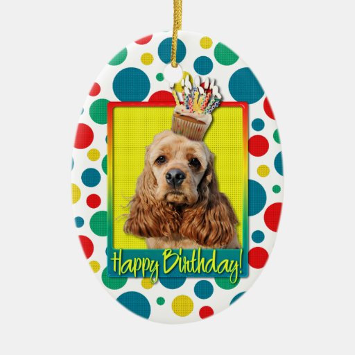 Birthday Cupcake - Cocker Spaniel Ornament