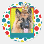 Birthday Cupcake - German Shepherd - Chance Round Sticker