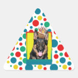 Birthday Cupcake - German Shepherd - Kuno Triangle Stickers