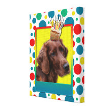 Birthday Cupcake - Irish Setter Canvas Prints