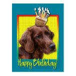Birthday Cupcake - Irish Setter Post Card