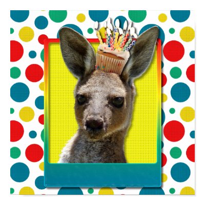 Birthday Cupcake - Kangaroo Poster by FrankzPawPrintz