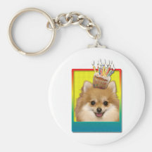 Birthday Cupcake - Pomeranian Keychains