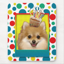 Birthday Cupcake - Pomeranian Mouse Pads