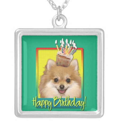 Birthday Cupcake Pomeranian Pendant