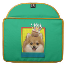 Birthday Cupcake - Pomeranian Sleeve For MacBooks