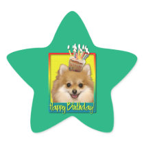 Birthday Cupcake Pomeranian Stickers
