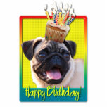 Birthday Cupcake - Pug Photo Sculpture