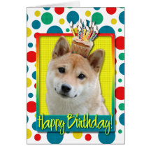 Birthday Cupcake - Shiba Inu Cards