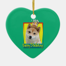 Birthday Cupcake - Shiba Inu Christmas Ornaments