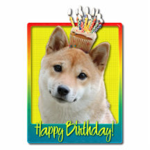 Birthday Cupcake - Shiba Inu Photo Cutout