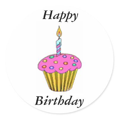 Birthday Cupcake Round Sticker by elysee29