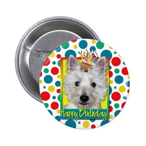Birthday Cupcake - Westie - Tank Pins