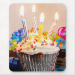 Birthday Cupcake with Candles Mousepad
