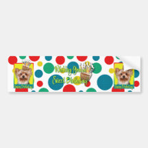 Birthday Cupcake - Yorkshire Terrier Bumper Stickers