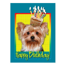 Birthday Cupcake - Yorkshire Terrier Postcard